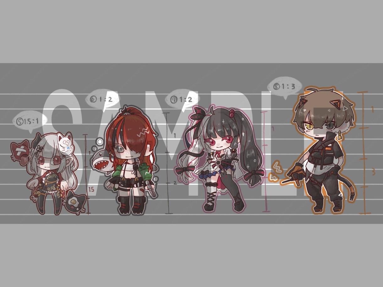 SDキャラを制作します ご希望にそった頭身のキャラクターを制作！ イメージ3