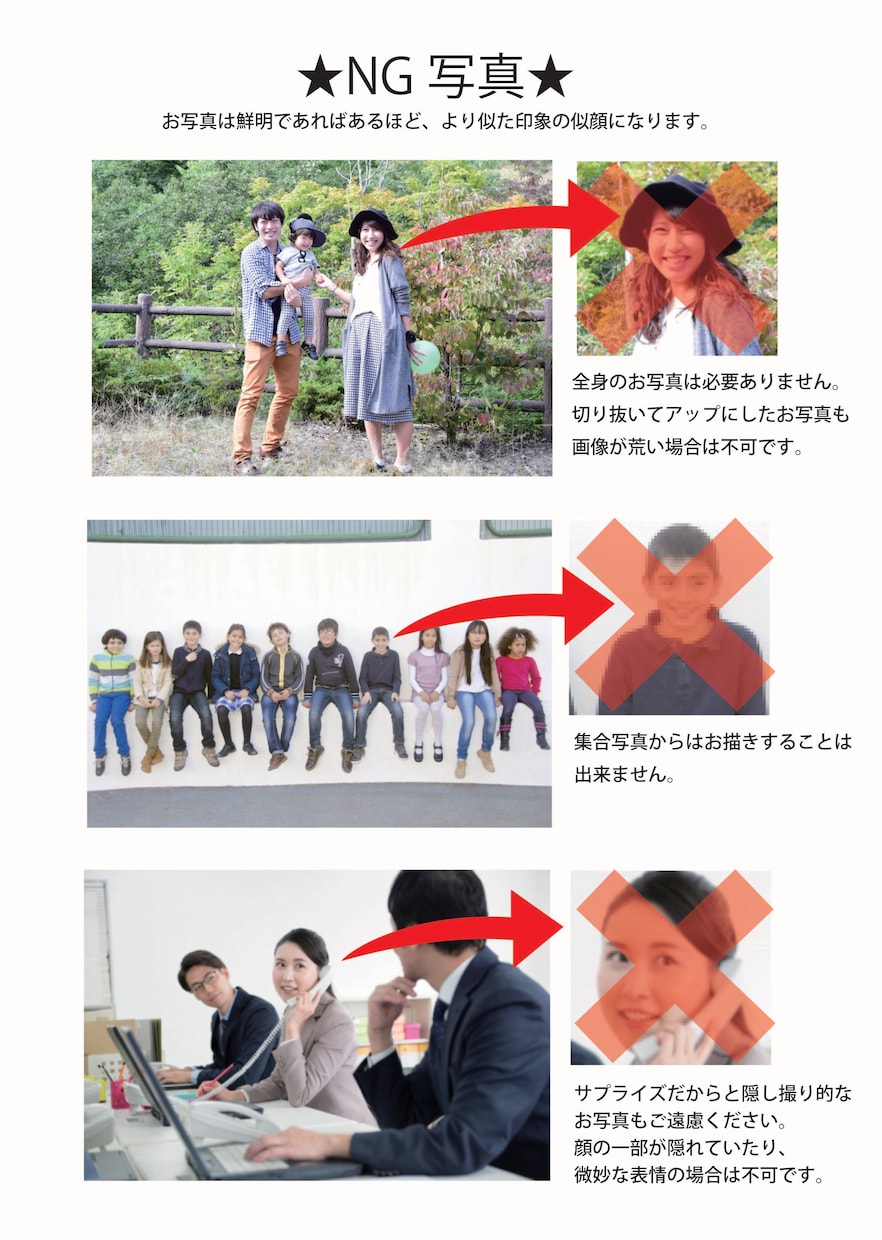 複数名でちょうどいい塩梅のそっくり似顔絵を描きます お揃いの制服やユニホーム姿の似顔絵で統一感、誠実度アップ！ イメージ6