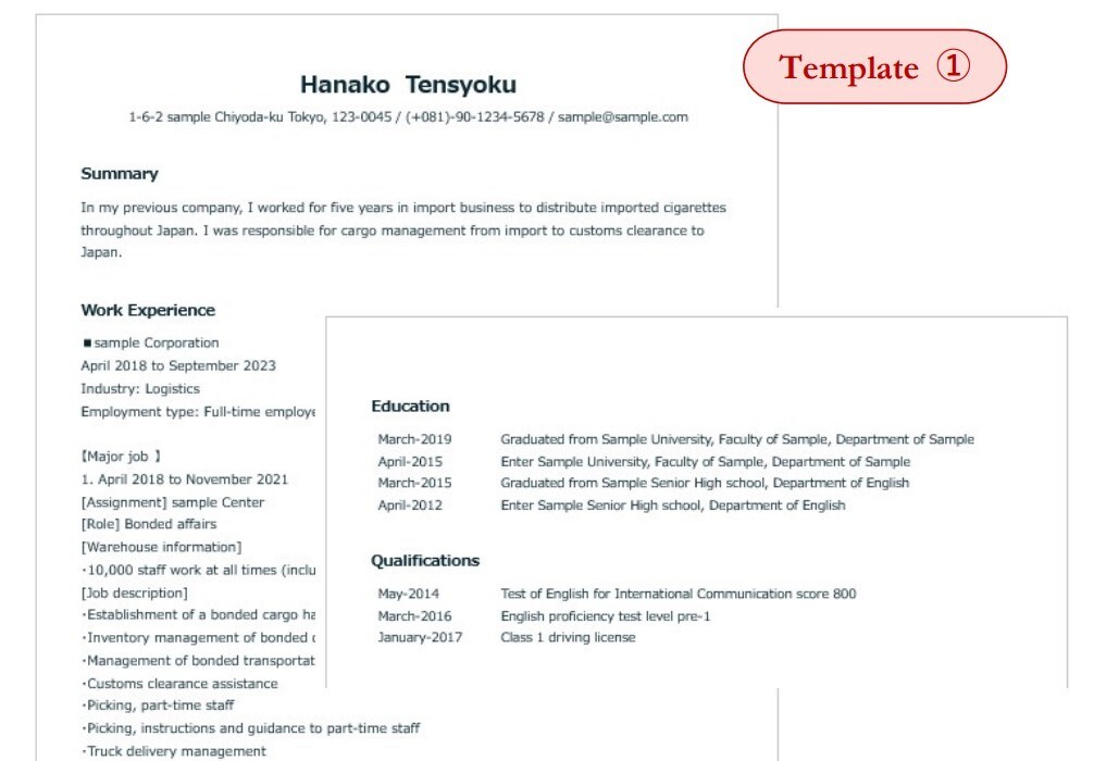 24時間以内納品可能！英文履歴書を作成します 海外転職の目的・アピールポイント別に最適な形式にします！ イメージ5