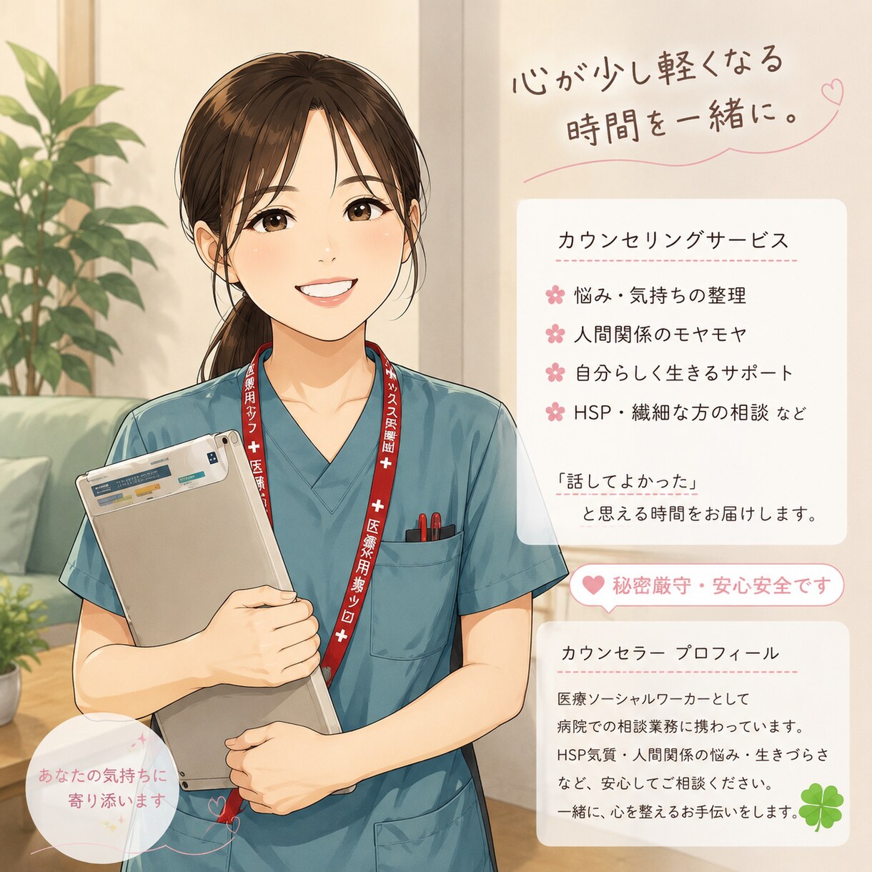 一人で抱えなくて大丈夫。あなたのお話をお聞きします 1分～◎話すだけで心ほぐれる時間を。 イメージ1