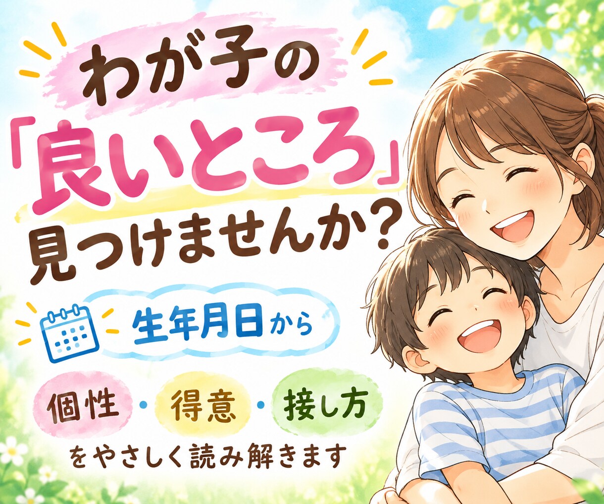 数秘でわが子の良いところを見つけます 個性・得意なこと・接し方をやさしく読み解きます イメージ1