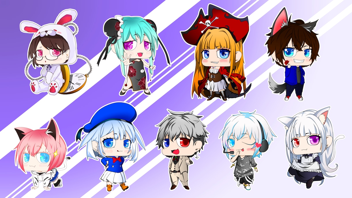 最短24時間納品　❖　チビイラスト作成致します フニフニほっぺのチビイラスト（デフォルメ） イメージ3