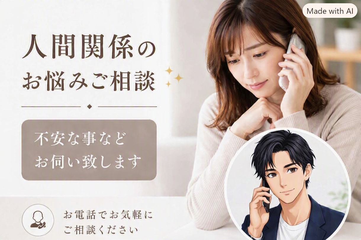 人間関係のお悩みご相談✨不安な事などお伺い致します 職場・彼氏（彼女）・夫婦関係・家族親族・友人・介護のご相談 イメージ1