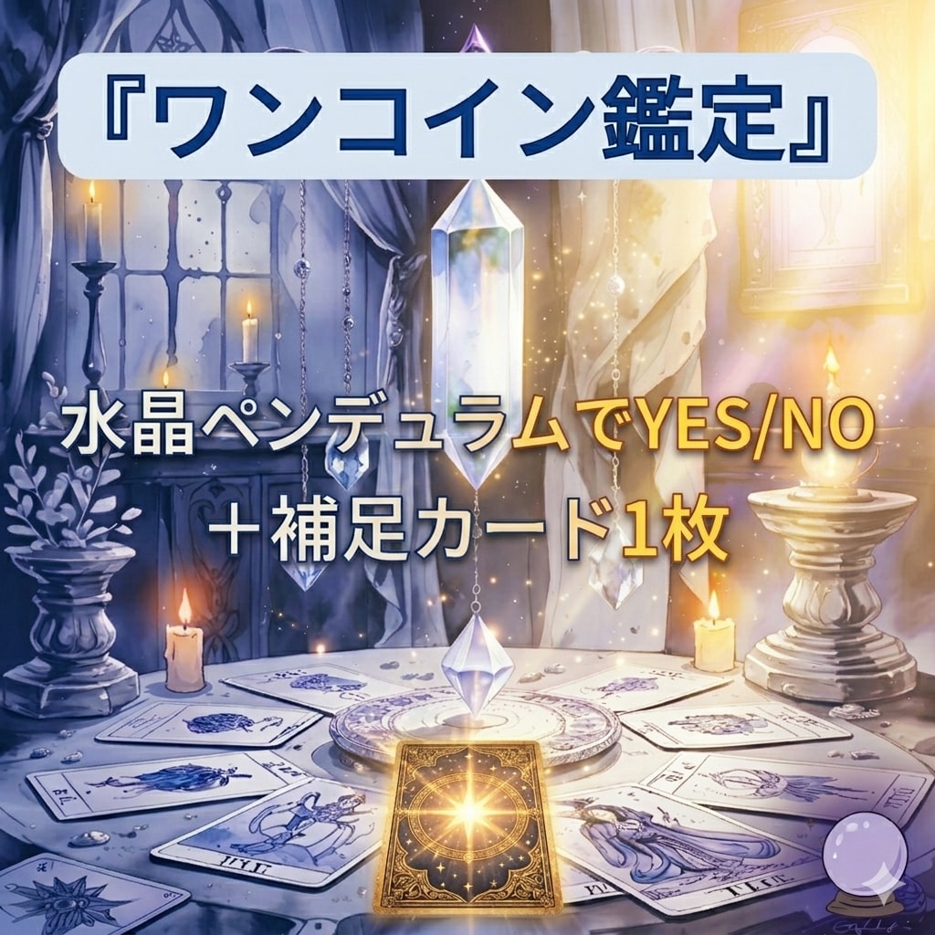 ずっとワンコイン　迷ったあなたにハッキリ示します ペンデュラムで即答　YES/NO＋補足カード一枚 イメージ1