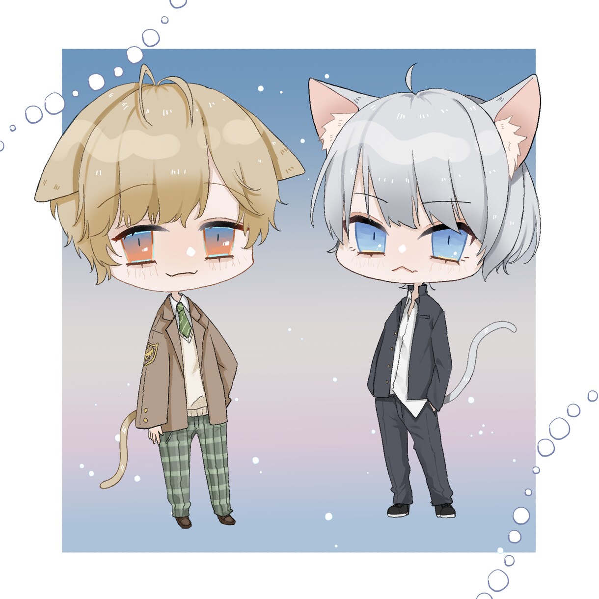 ゆる可愛いデフォルメ（SD）キャラお描きします 商用利用込み！表情差分4種類（喜怒哀楽）プレゼント！ イメージ2