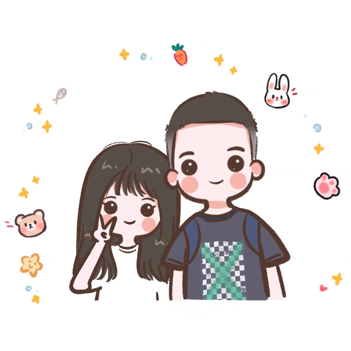 一人1,500円☆似顔絵お描きします ゆるかわ似顔絵！柔らかい雰囲気に◎アイコン、ブログに！ イメージ9