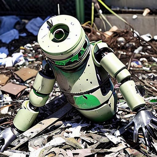 廃棄されたロボットをCG写真で創造しています ゴミ捨て場に廃棄された可哀想なロボットたちのCG写真 イメージ10