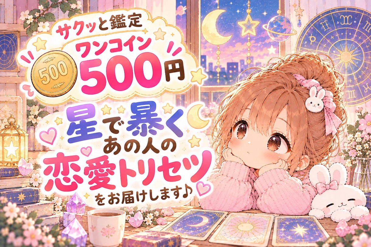 ワンコイン500円＊あの人の恋愛トリセツを届けます 星座から紐解く＊彼のタイプ・喜ぶ褒め言葉・地雷ポイント イメージ1