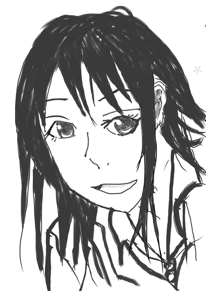 ラフな線が魅力のモノクロアニメアイコン描きます ラフな線の重なりを活かした、味のあるイラストを制作します。 イメージ1