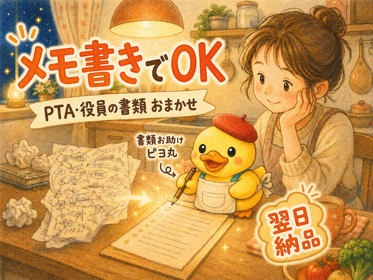 PTA・役員の書類をメモ書きから仕上げます 感想文・挨拶文・お便り 字数ぴったり 翌日納品 イメージ1