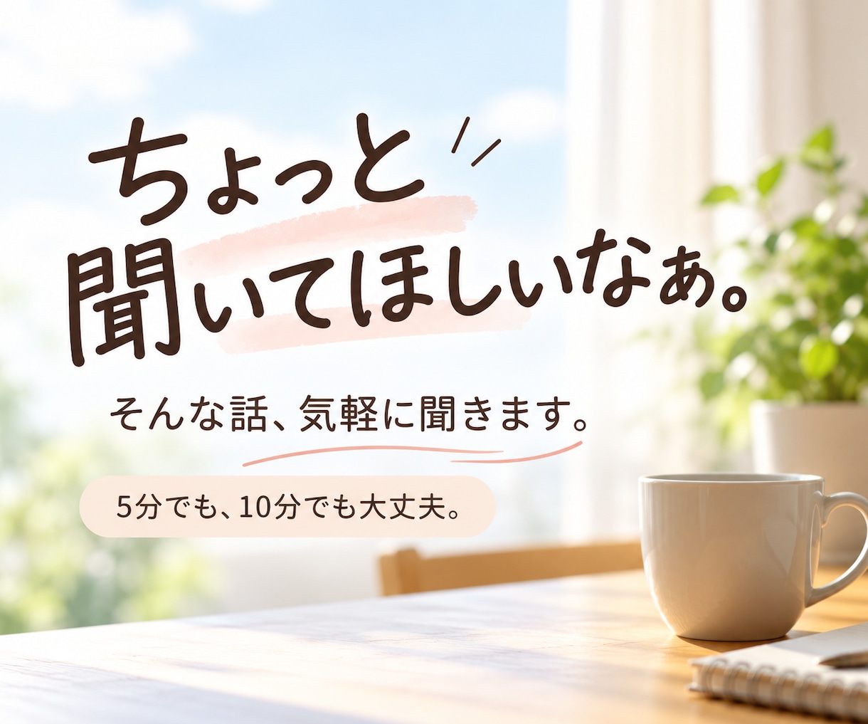ちょっと聞いてほしいなぁ。そんな話を聞きます 相談するほどじゃない話も、電話で気軽にどうぞ イメージ1