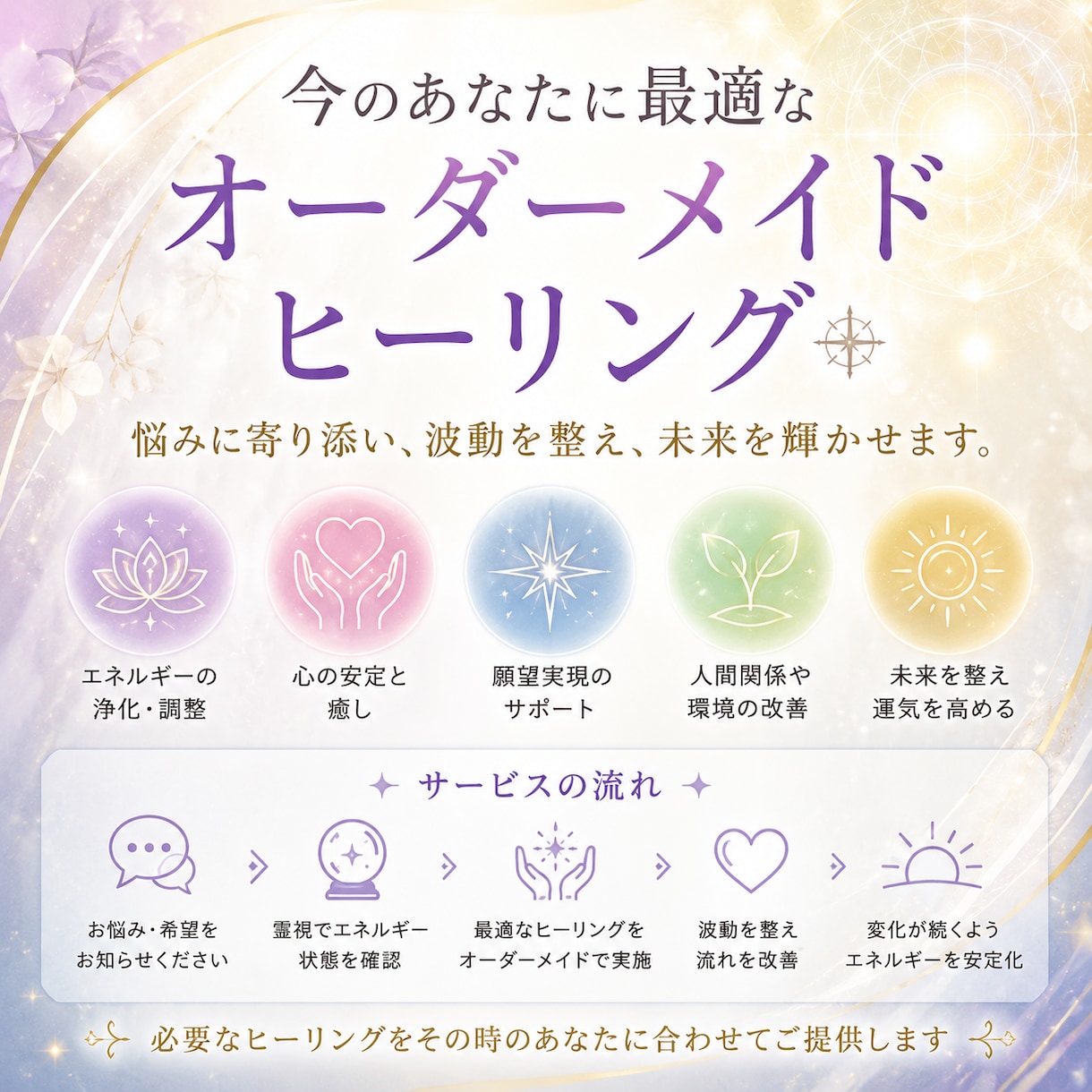 オーダーメイドで今必要なヒーリングをします 迷った時こそ今のあなたに合う波動調整で流れを整えます イメージ3