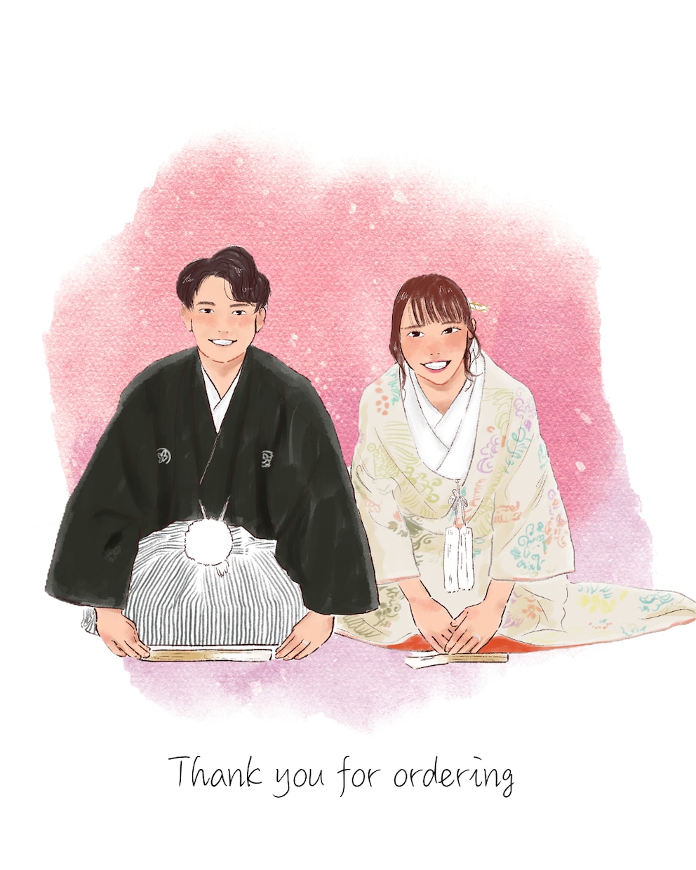 手書きで温かみのあるウエディングイラスト描きます サンキュータグ│ペーパーアイテム│招待状│ウエルカムボード イメージ1