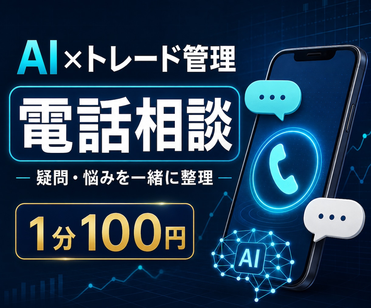 AIを活用したトレード管理の悩みを電話で整理します 導入前の疑問から運用の悩みまで実体験をもとに整理します イメージ1