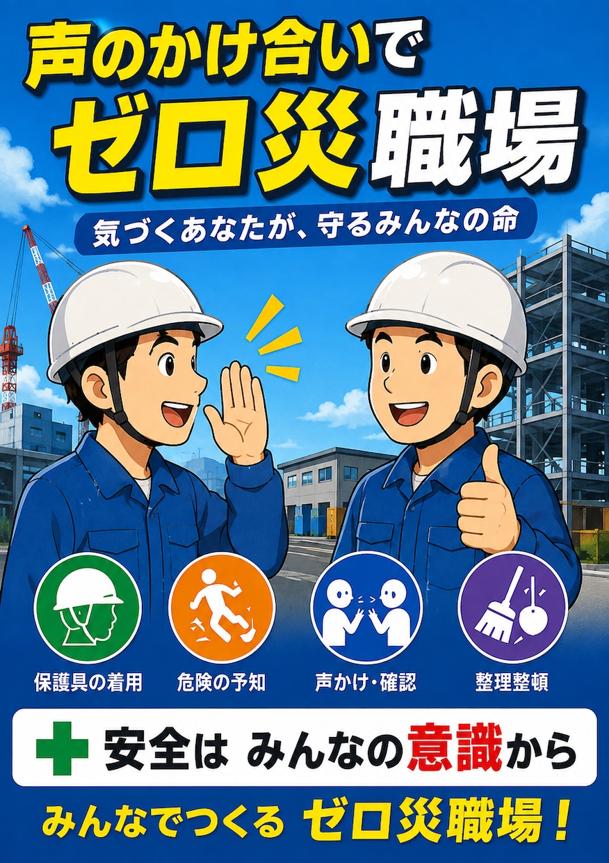 安全標語・注意喚起ポスターを3枚セットで制作します 職場の安全意識を高めるポスターを制作します イメージ1
