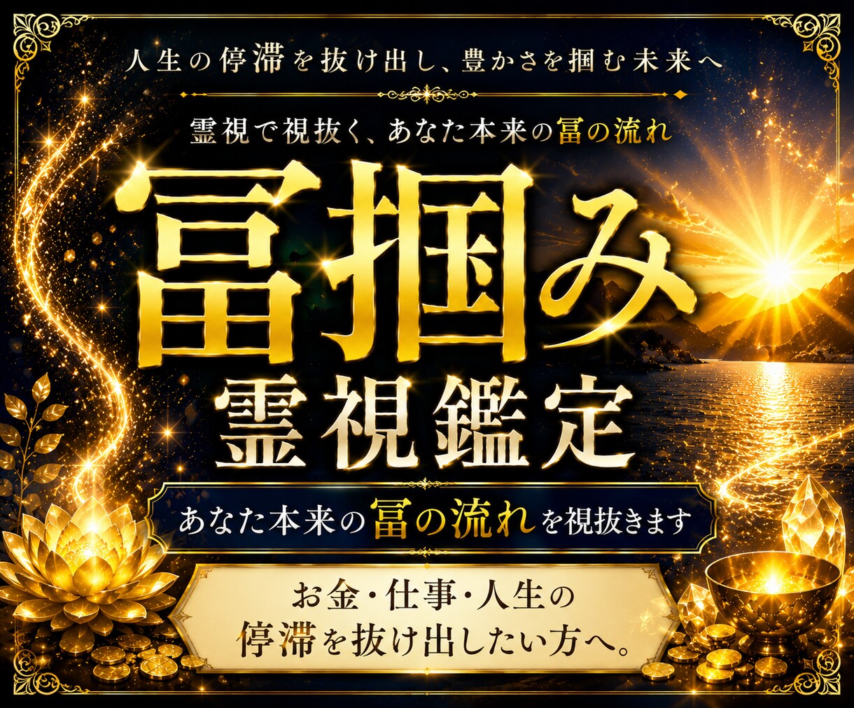 冨掴み霊視鑑定｜あなたの本来の冨の流れを視抜きます お金・仕事・人生の停滞を抜け出したい方へ。 イメージ1