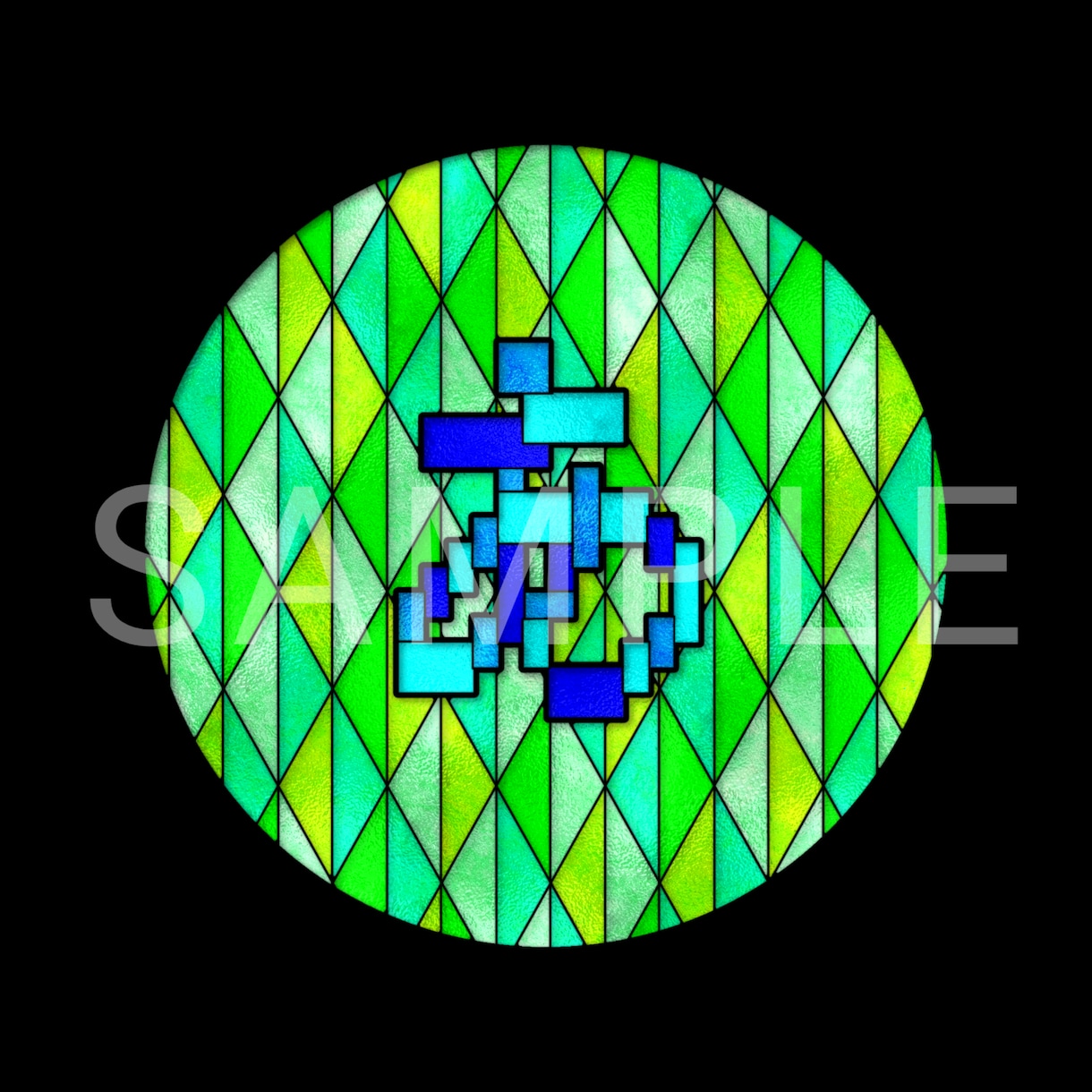 一文字ステンドグラス風SNSアイコンを制作します (背景あり)お好きな一文字を綺麗なステンドグラス風に… イメージ2