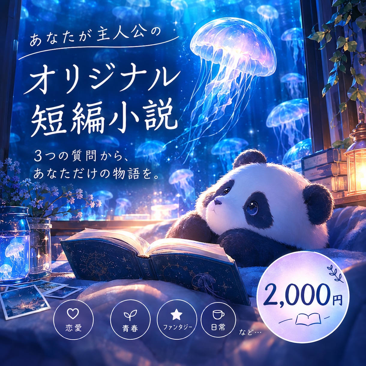 あなたが主人公のオリジナル短編を作ります 3つの質問から、あなただけの物語を制作します！ イメージ1