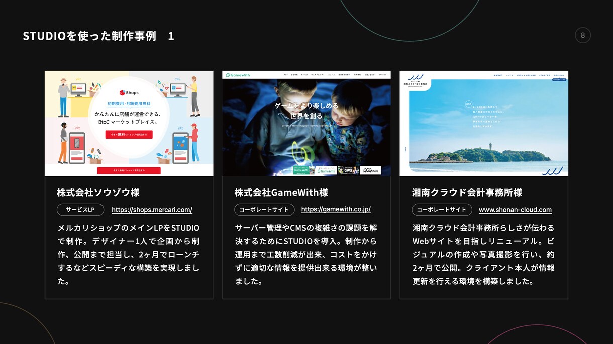 限定5案件／STUDIOでWEBデザインをします 納期短縮、コスト削減、CMSに対応したWEBサイト イメージ6