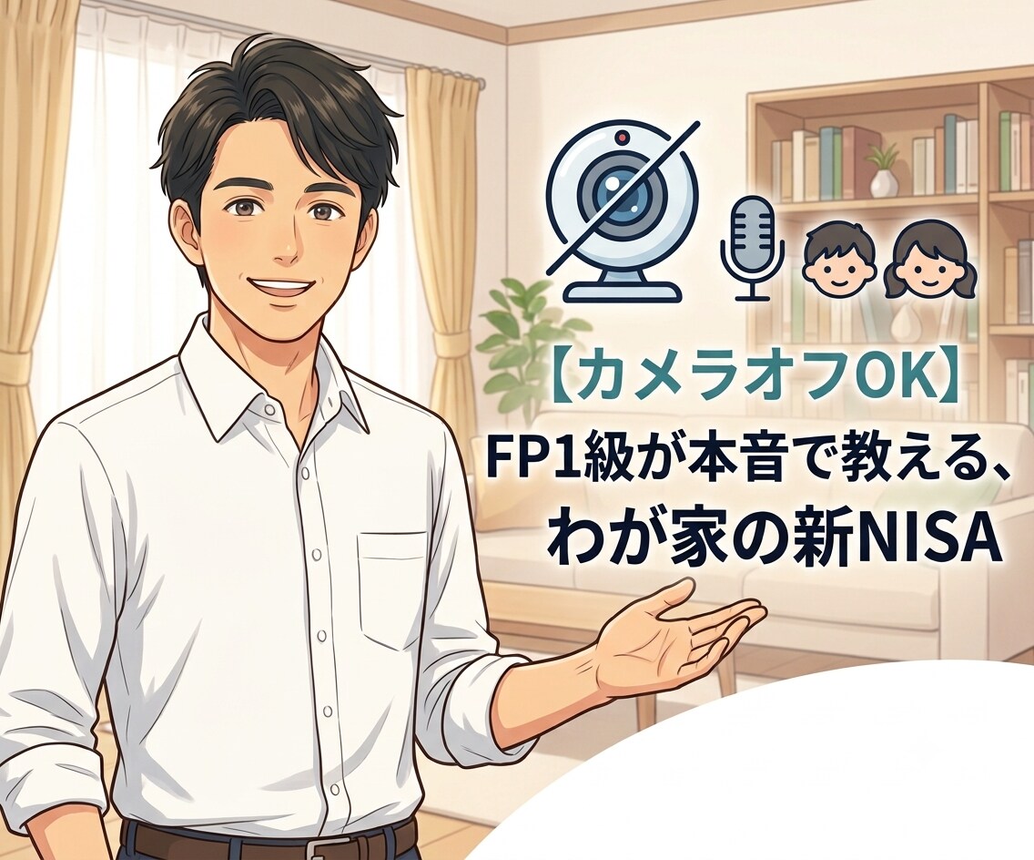 FP1級が新NISAの始め方を本音で教えます 【カメラオフOK】FP1級が本音で教える、わが家の新NISA イメージ1