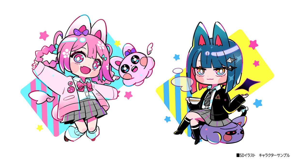 商用可  SD絵、デフォルメイラスト描きます ポップで可愛いデフォルメイラスト イメージ5