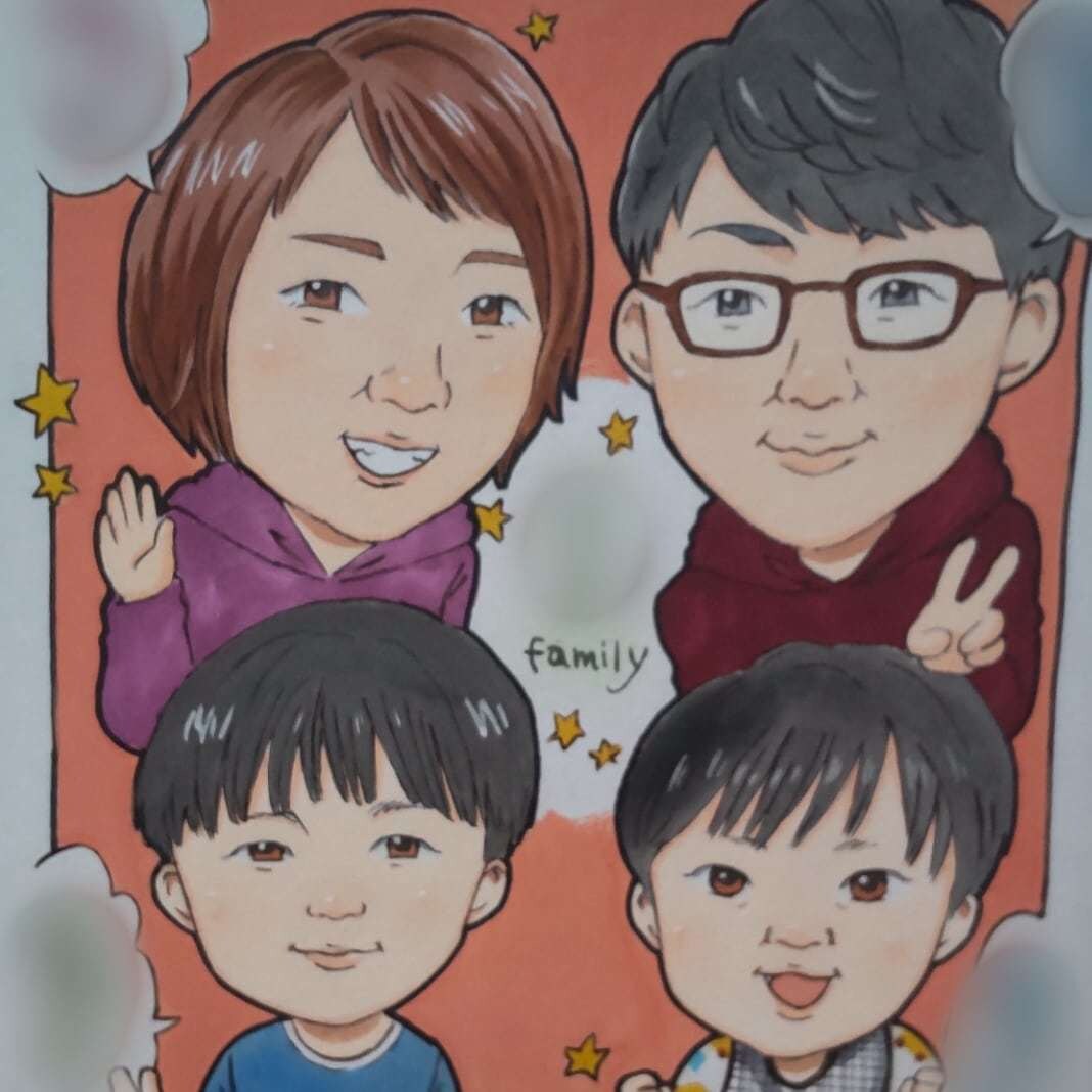 世界で一つのオーダーメイド似顔絵描きます 明るい癒やされる似顔絵をお描きします。 イメージ1
