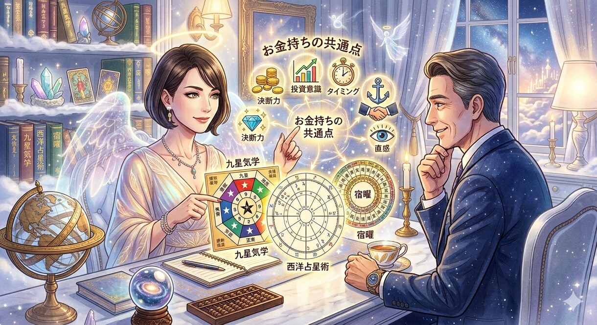 開運色と開運食と開運行動を31日分占います 九星気学・西洋占星術・宿曜とお金持ちの共通点を使って占います イメージ1