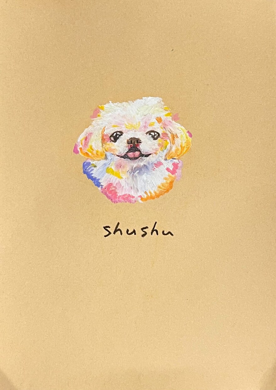 顔のみ / 大切な愛犬の似顔絵を描きます ご家族の好きな色で愛犬の似顔絵を手描きでお届けします イメージ2