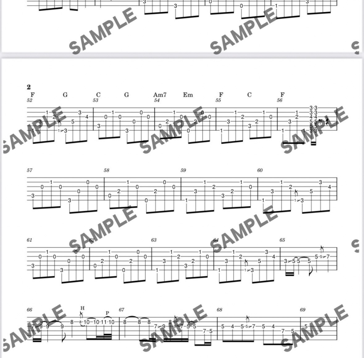 1500円～ギターやベースのTAB譜作成代行します サークルでやる曲のタブ譜がなくてピンチ！な人へ。 イメージ1