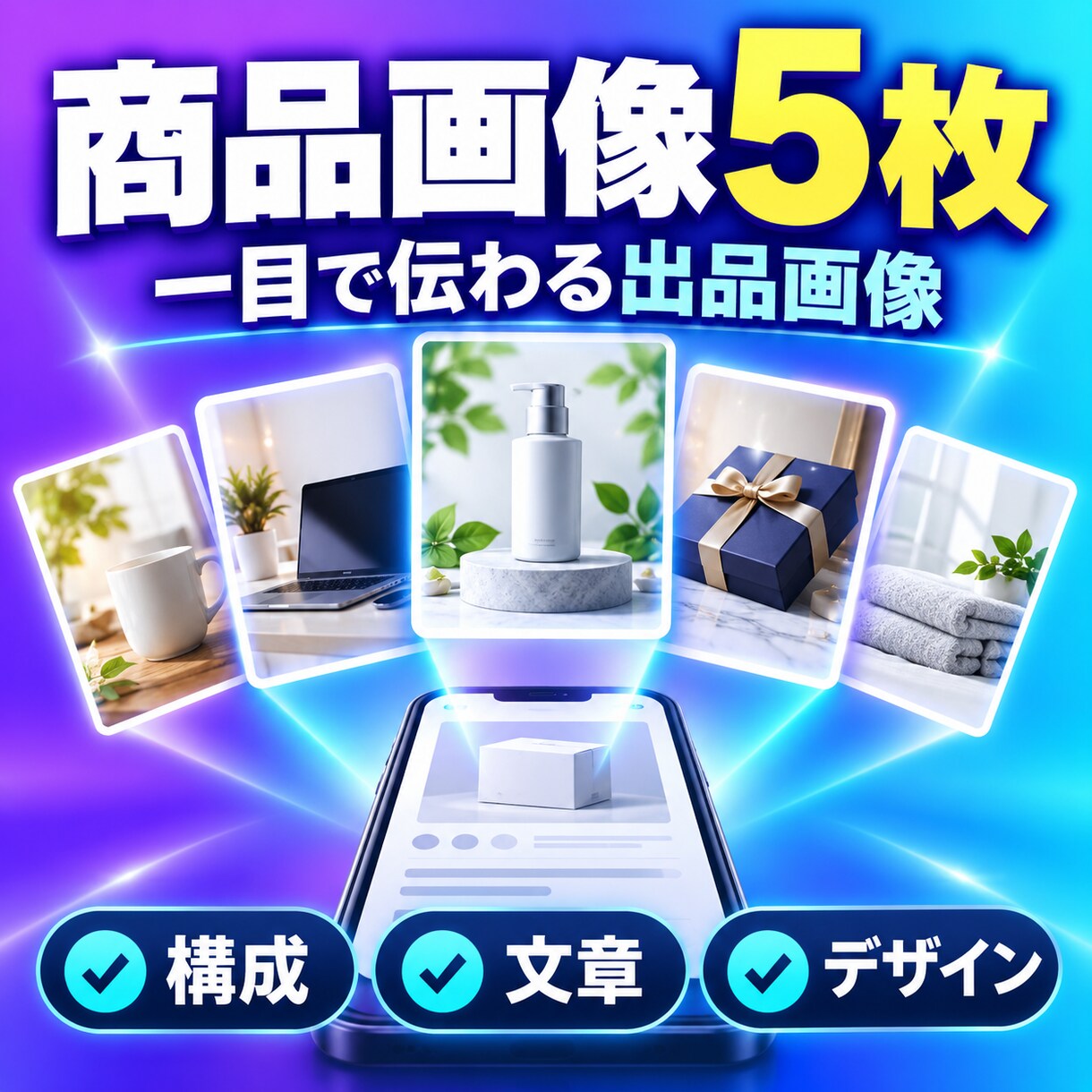 ココナラの商品画像5枚を制作します 一目で内容が伝わる商品画像を5枚まとめて制作 イメージ1