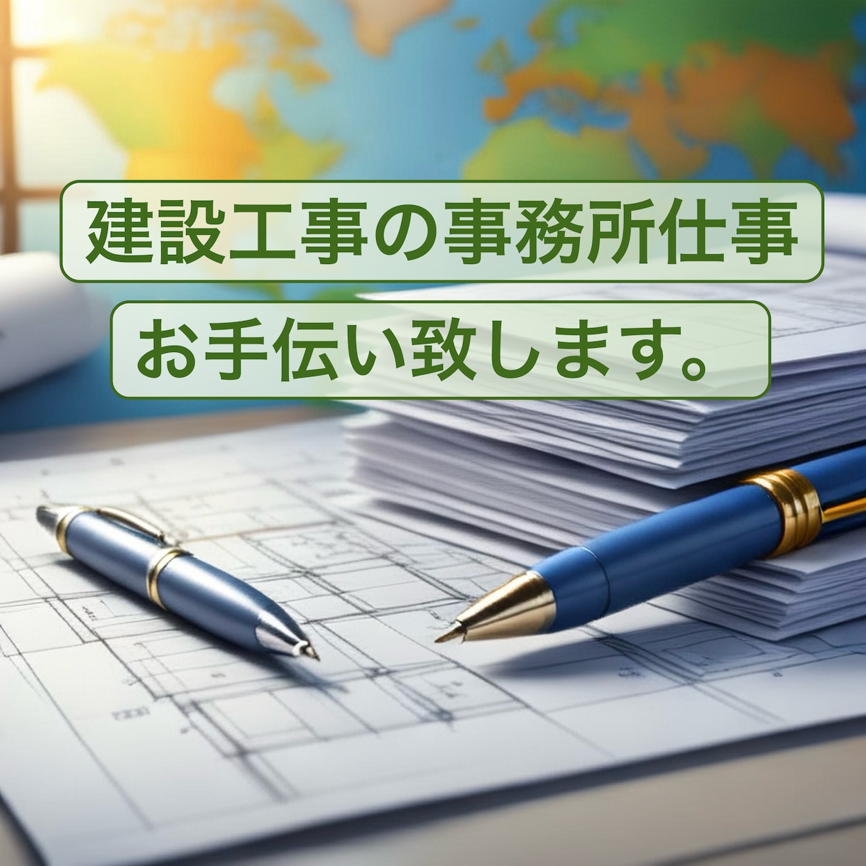 建設工事の事務業務をお手伝い致します 建設工事、現場監督様の事務仕事お手伝い致します。 イメージ1