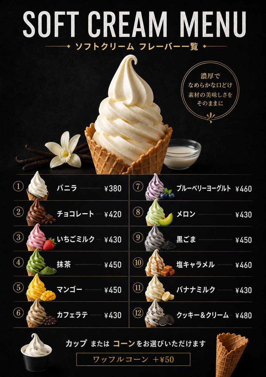 目を引くフライヤー・メニュー・チラシを作成します AI活用で安く早くおしゃれに作成 イメージ7