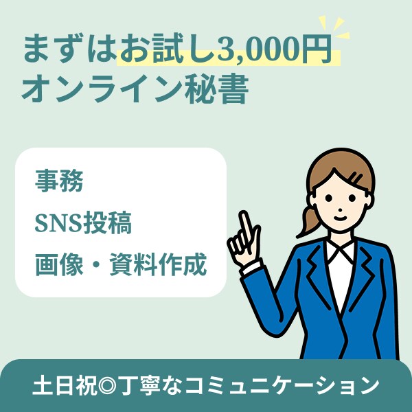 2時間お試し！　幅広く業務をお手伝いします 事務作業からクリエイティブ制作まで対応可能 イメージ1