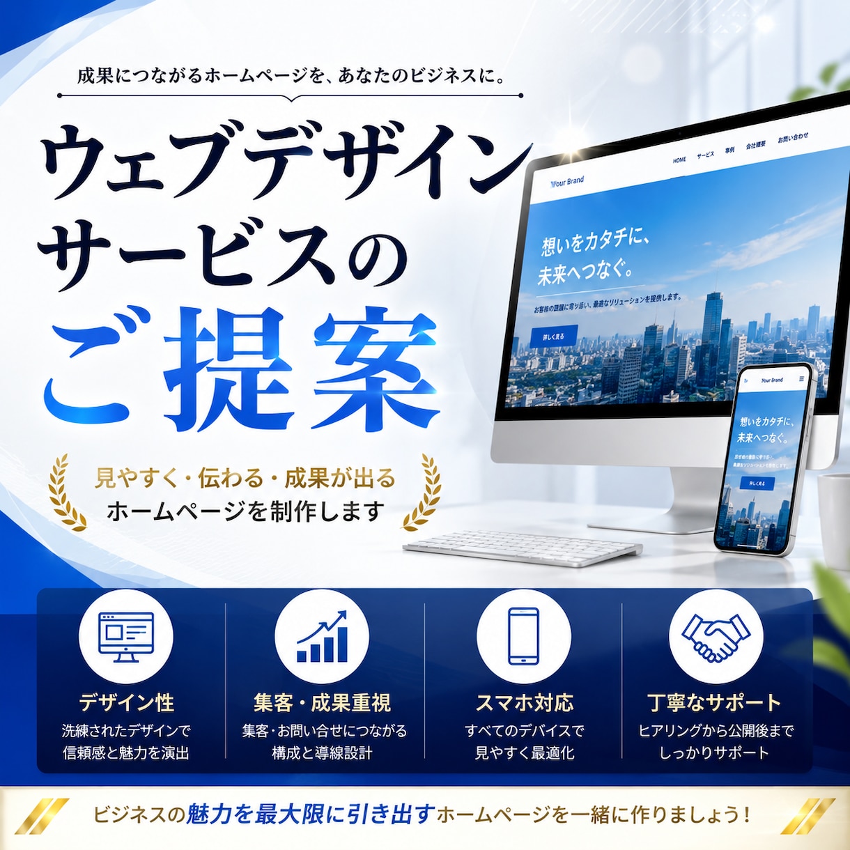 地域密着型ホームページを制作します 元力士のWebデザイナーが丁寧に制作 イメージ1