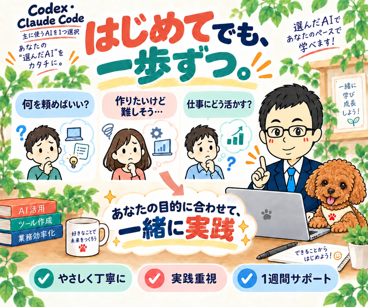 Codex・Claude Codeを教えます AIツール作成・業務自動化｜1週間の実践講座 イメージ2