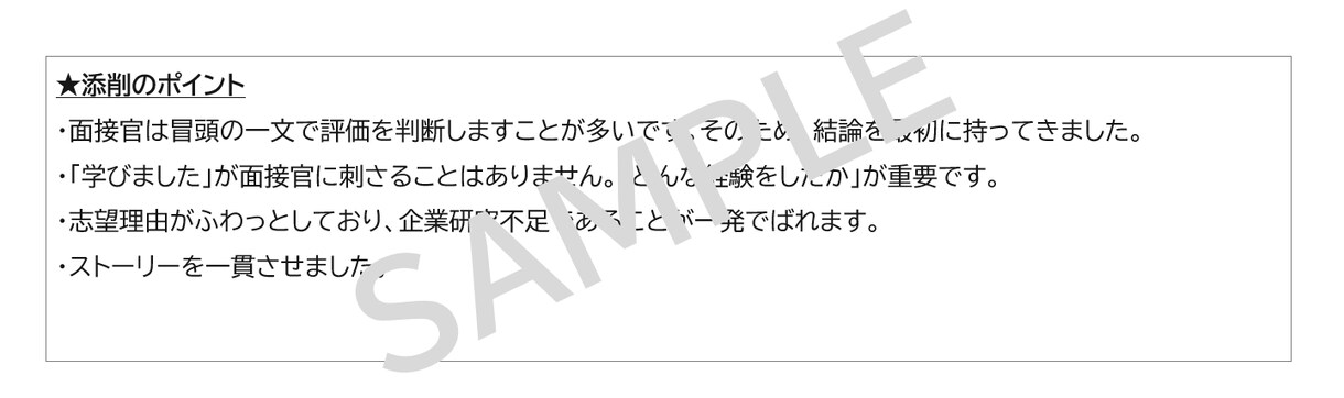 元面接官がESを徹底添削｜面接のコツまで伝授します 採用側の視点で“通るES”に改善します イメージ4
