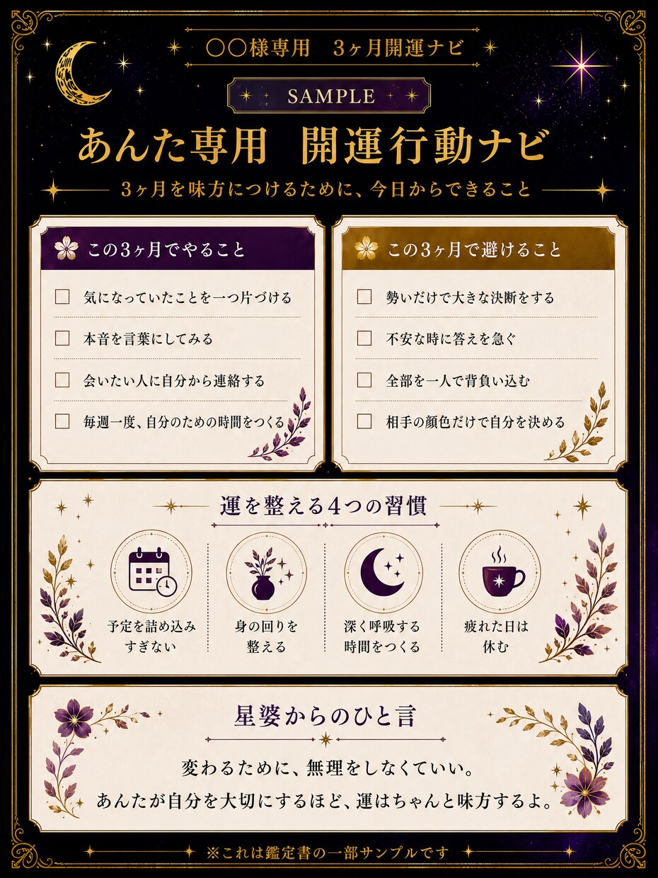 恋愛・仕事・お金の3ヶ月運を九星気学で鑑定します あんた専用15ページの開運鑑定書を届けるよ イメージ6