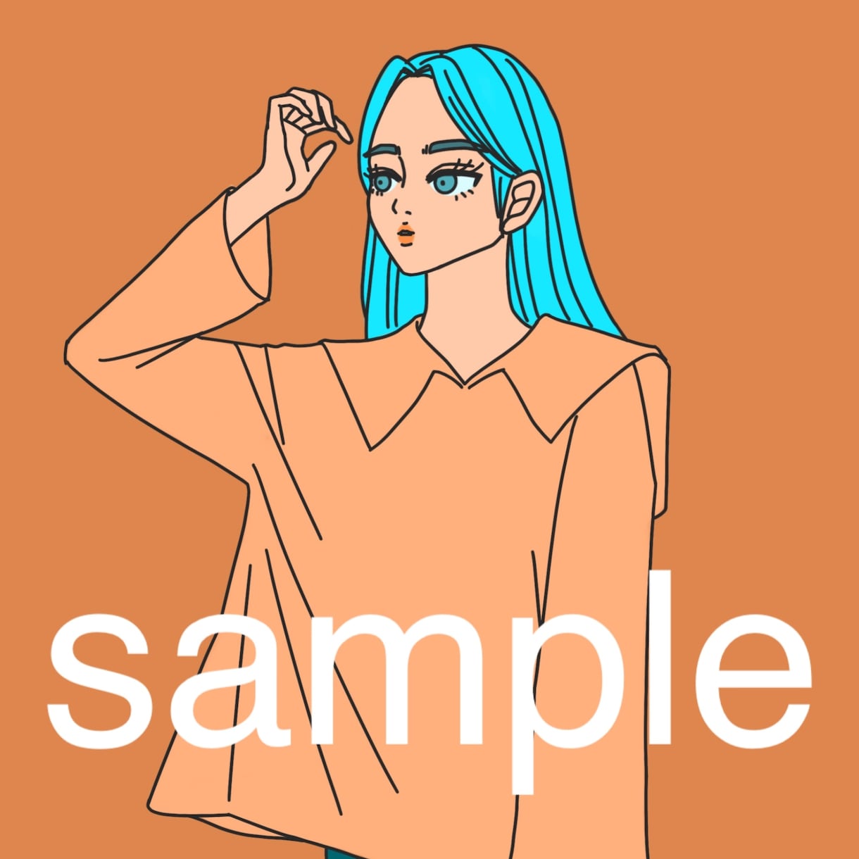 リテイク無制限！おしゃれな雑誌風アイコン描きます 被らない個性派アイコンお任せ下さい【最短１日】【商用可】 イメージ4