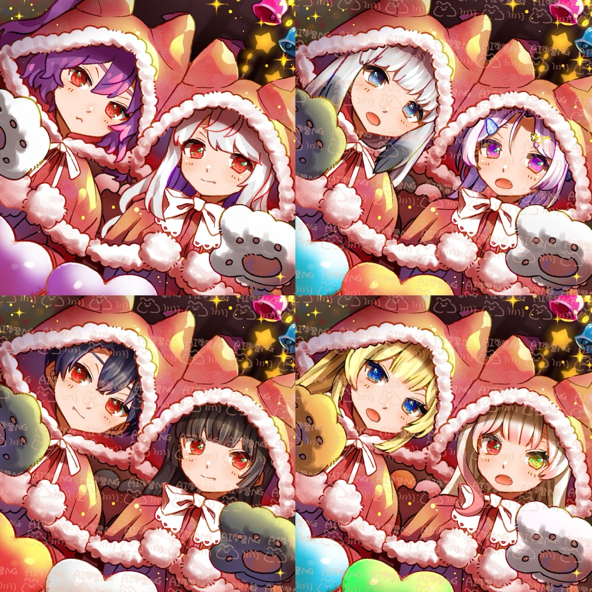 クリスマス量産イラストお描きします オリジナル衣装｢ネコサンタ｣で可愛くおめかしさせます★ イメージ2