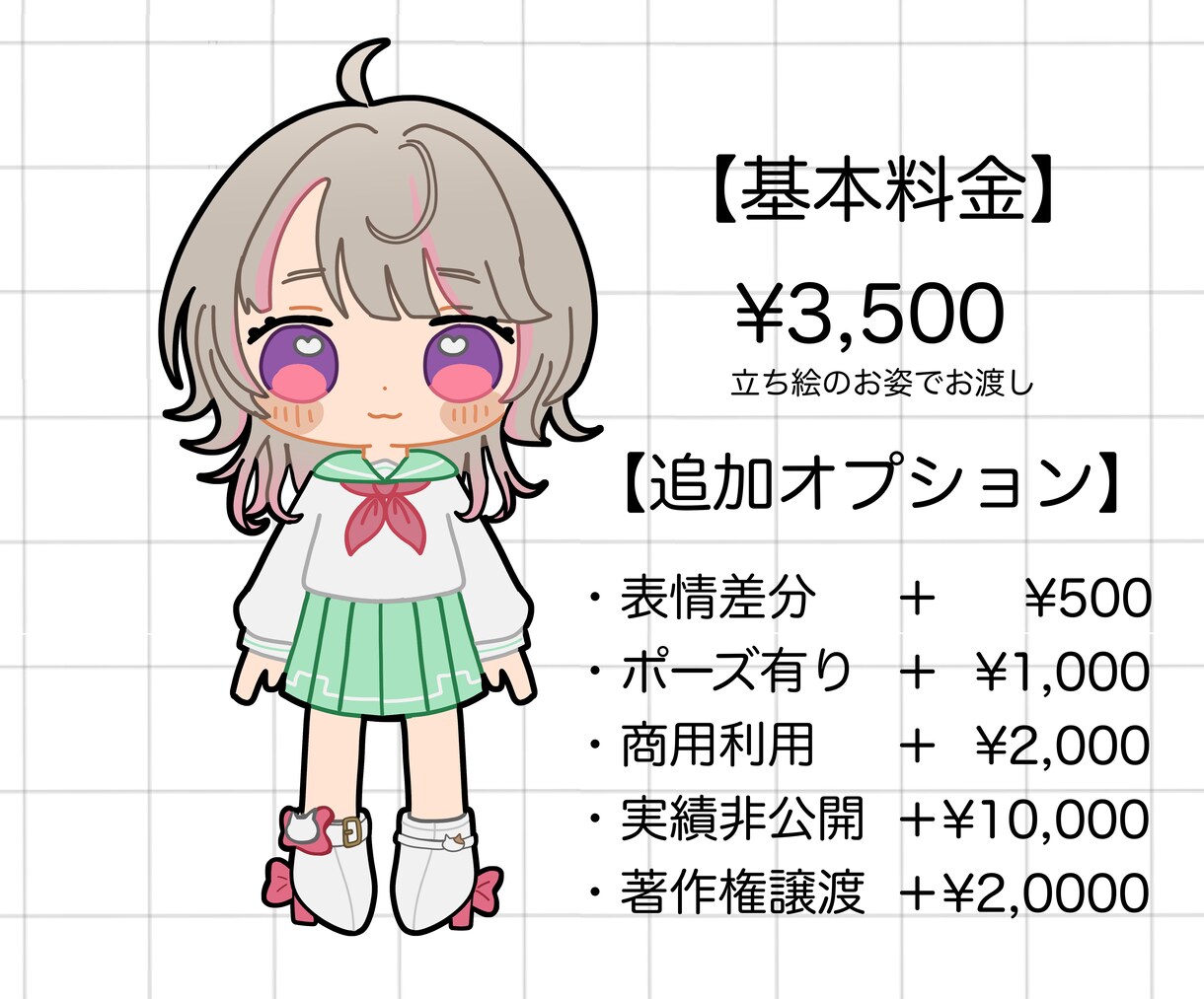 修正が無制限！デフォルメちびキャラの全身描きます ＋¥2,000で商用利用可！アイコンやグッズ、返礼品にも♪ イメージ2