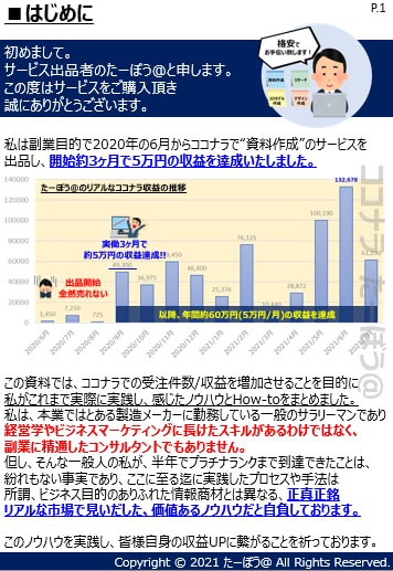 ココナラで月5万稼ぐ為に実践してきた施策を教えます 分かりやすいイラスト付き資料でプラチナ達成迄のプロセスを解説 イメージ2