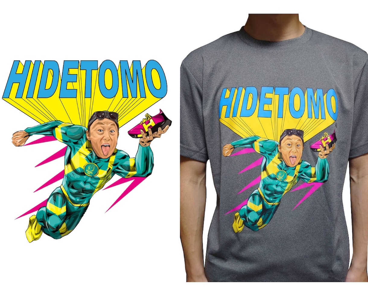 SNSで目立つアメコミキャラ似顔絵Tシャツ作ります 企業PR・YouTube・アパレルにも展開可能 イメージ1