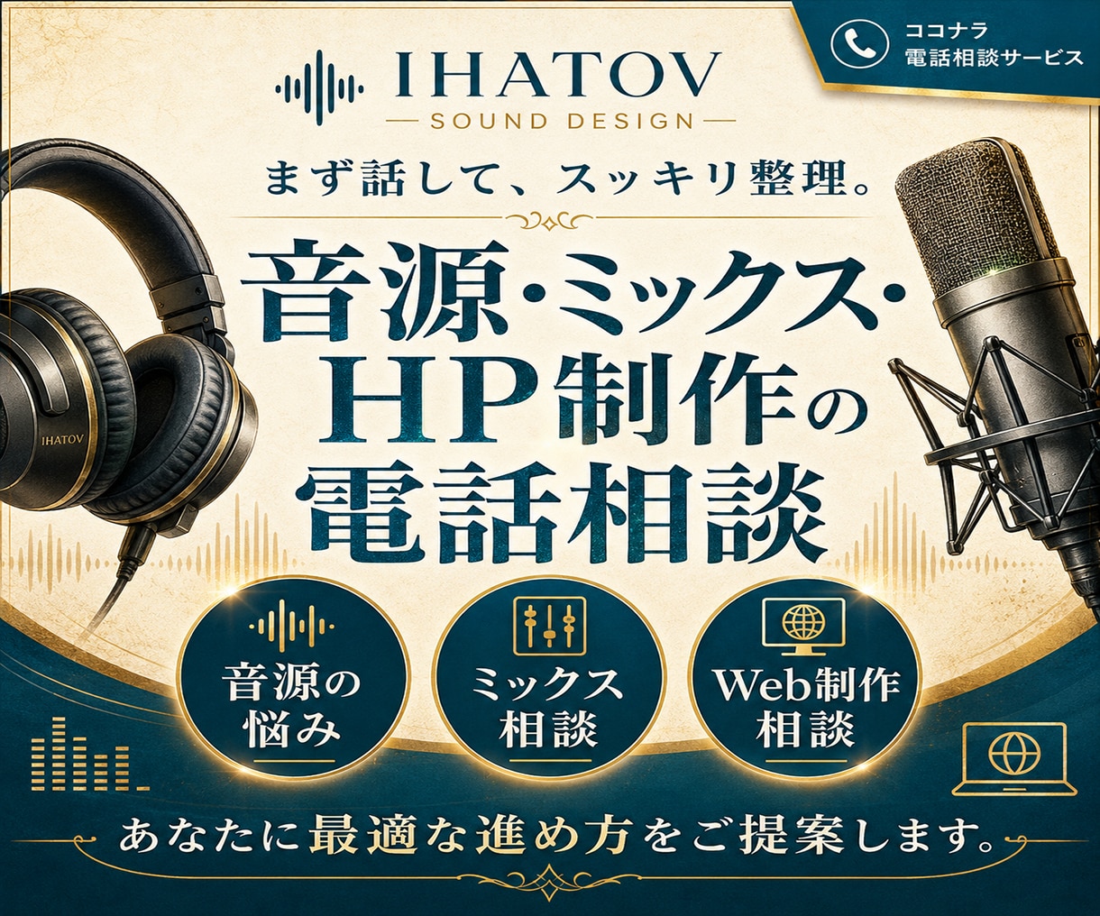 音楽制作・ミックス・HP制作の初回相談に乗ります 音源の悩み・Web導線・活動の見せ方をプロ視点で整理します イメージ4