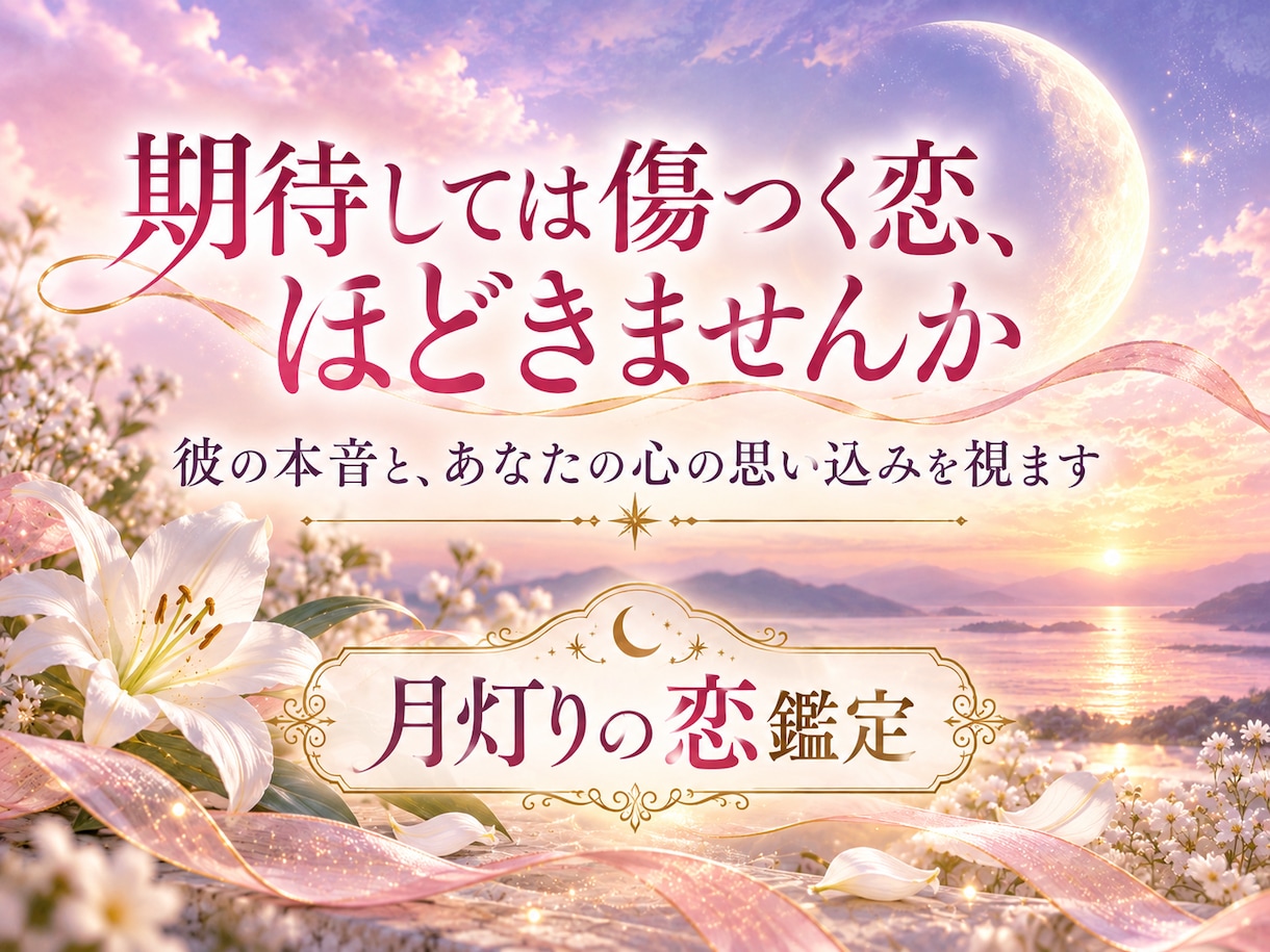 彼の本音と、恋を苦しくする思い込みを視ます 同じ恋の苦しさを繰り返す理由を、そっとほどきます イメージ1