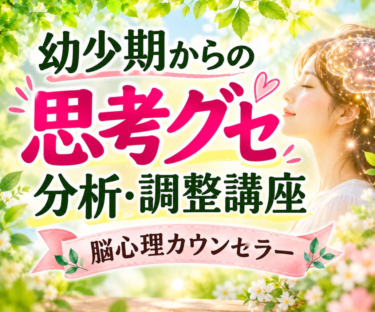 幼少期からの思考・行動のクセを分析・調整します 脳科学・心理学などから生きやすくなるサポート講座 イメージ1