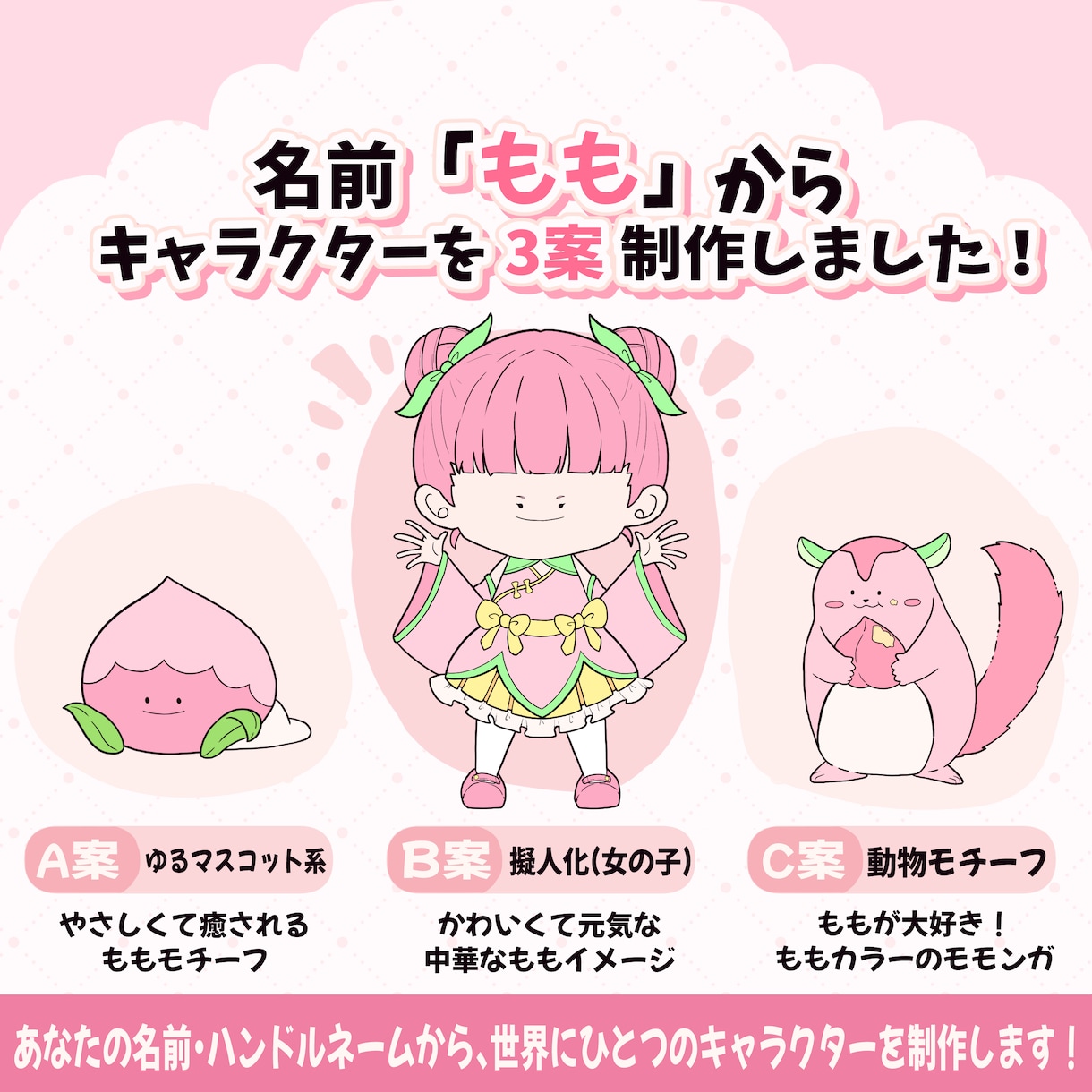 名前からSNSのアイコンに！ゆるかわキャラ制作ます アイコンや配信に！あなただけの名前からゆるかわキャラ イメージ3