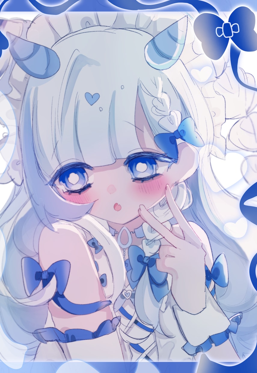お顔の可愛いキラキライラスト描きます パッと目を引く目が特徴的なイラスト制作！ イメージ6