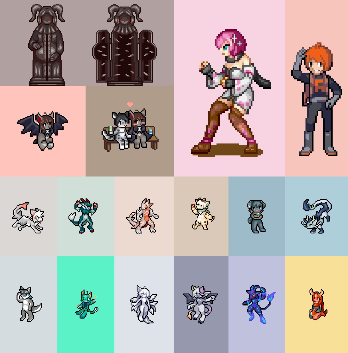 個性的なキャラクターの制作とドット絵の依頼承ります 人間からモンスターまで！全身絵はもちろん背中や表情なども イメージ10