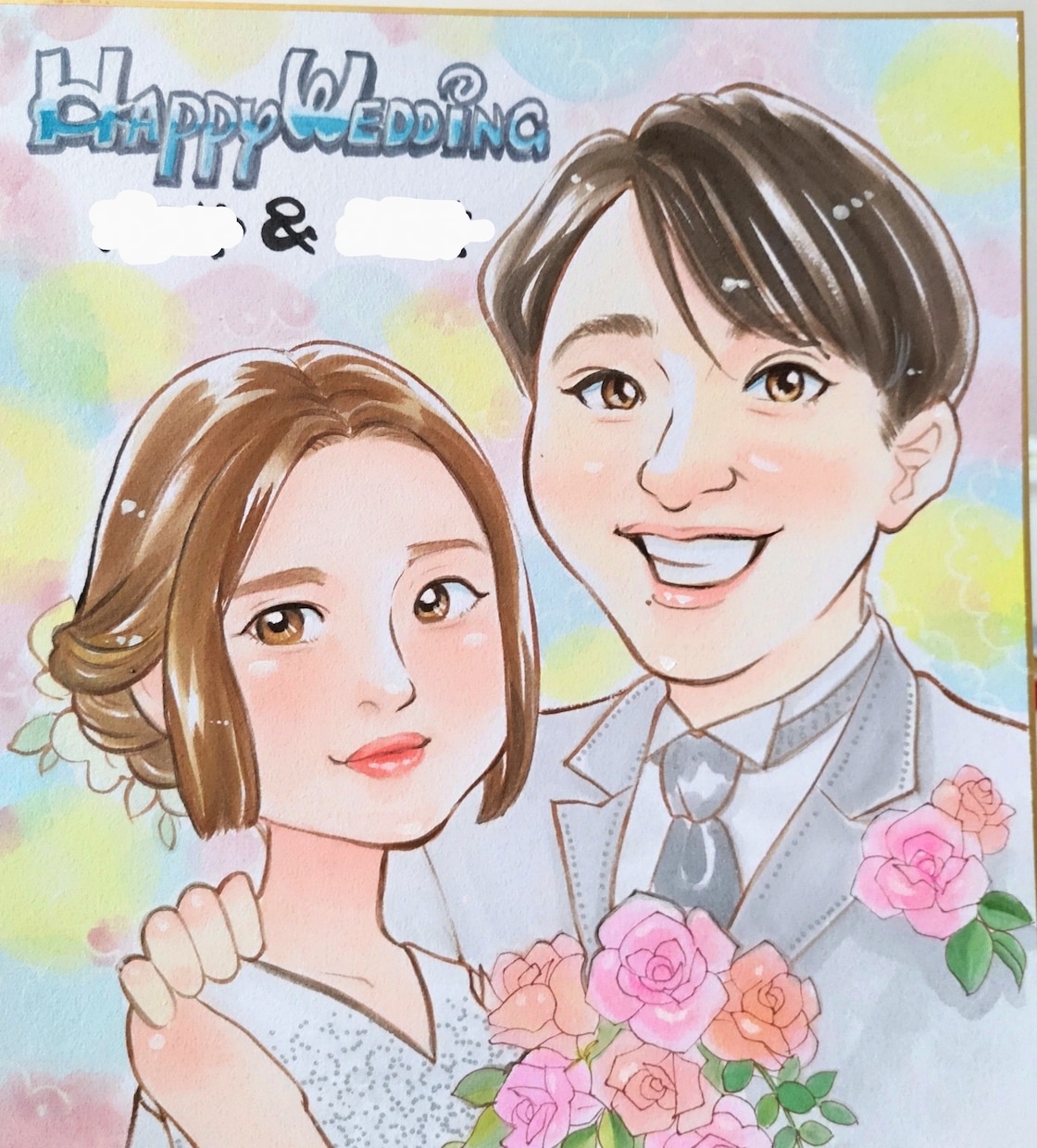 華やか♪上品な誰にでも喜ばれる似顔絵作成します 【元漫画家】が描く似ていて表情豊か嫌味のない作画 イメージ4