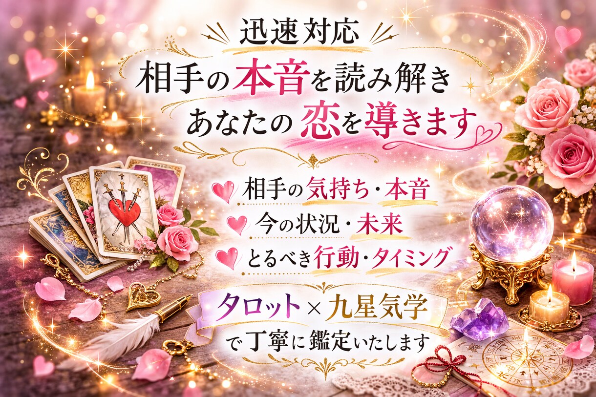 相手の本音をタロットで読み解きます 迅速対応｜本音を読み解く恋愛鑑定 イメージ1